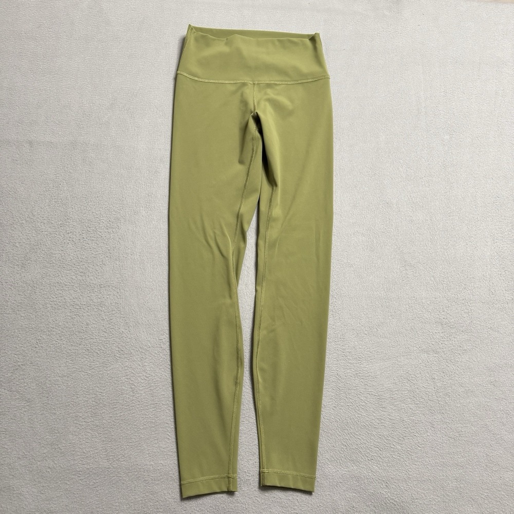 Lululemon Wunder Under‎ High Rise Leggings 6 Green Yoga Gym Running 28"